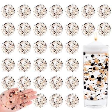 Imagem de NUKAYAI Pérolas flutuantes artificiais para centros de mesa, vasos laranja e preto, contas flutuantes falsas, decoração de cordão para vasos, decoração de mesa de casamento, festa de Natal, 30 peças