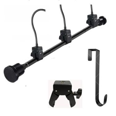 Imagem de RuiJinGen Suporte de guirlanda de porta frontal para decoração de festivais e feriados, sem pregos ou parafusos, largura ajustável, suporte de decoração de Natal resistente para guirlandas e luzes