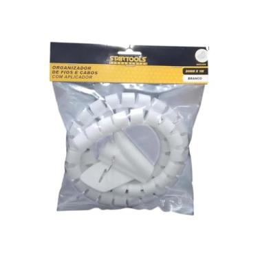 Imagem de Organizador de Fios e Cabos com Aplicador, 20mm x 1m, Plástico, Branco, 77g