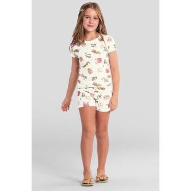 Imagem de Pijama infantil menina de gatinhos Brandili -Natural, Natural, 10