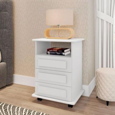 Imagem de Mesa De Cabeceira 3 Gavetas Virginia Branco