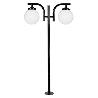 Imagem de Poste Duplo 1,74mts Preto C/ Canopla C/ Globo IP54 Cód. 178199-01 – Blumenau