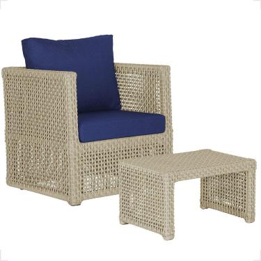 Imagem de Mesa E 1 Poltrona Madri Corda Náutica Estofado 10 Trama Rami