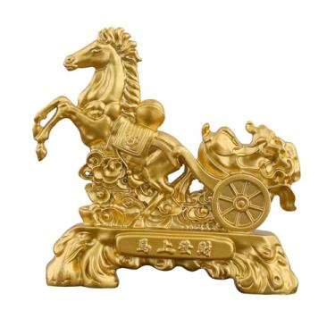 Imagem de Generic Estátua de Cavalo Chinês Feita de Resina, Decoração de Mesa, Decoração Feng Shui, Ornamento de Escrivaninha para Estante Ou Armário, 8.5 Cm X 2 Cm X 8 Cm