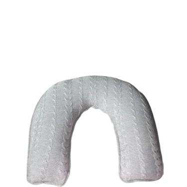 Imagem de Almofada de Amamentação Baby em Tricot com Zíper | Conforto Ergonômico para Mamãe e Bebê (Cinza)