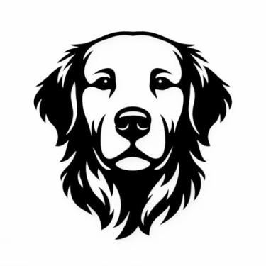 Imagem de Arte Decorativa Pet 3D para Parede, Dog Friendly, Cão, Quadro Cachorro, Shih Tzu, Labrador Retriever, Poodle, Pit Bull e Vira-Lata e Muito Mais, Preto, 23x23cm, Plástico Ecológico, Fita 3M, Confira Modelos (Golden Retriever)