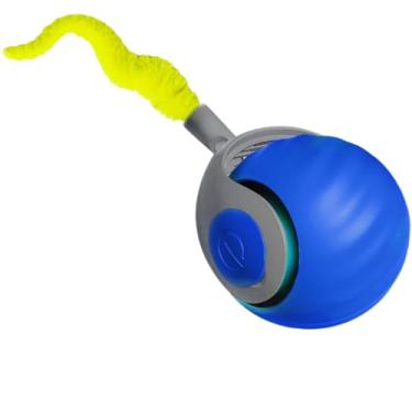 Imagem de Bounce Brinquedo Elétrico Interativo para Gatos e Cães com Movimento Aleatório Rotação de 360 Graus Luzes LED Superfície Texturizada Bateria Recarregável Modo Desligamento Automático Materiais Resiste