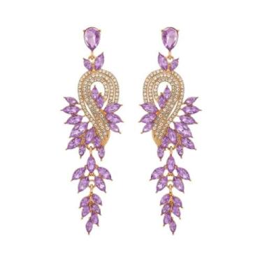 Imagem de Brincos Longos De Resina Colorida Para Mulheres, Acessórios De Moda Vi