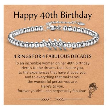 Imagem de Presentes de aniversário de 30, 40, 50, 60, 70, 80 anos, para mulheres, exclusivos, melhores presentes de aniversário, ideias para filha, irmã, mãe, avó, tia, neta, colega de trabalho, Large, Aço