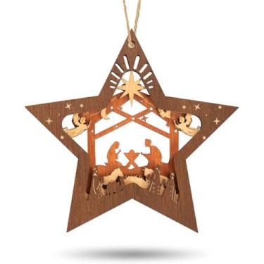 Imagem de Ornamento de presépio, lembrança religiosa em forma de estrela para exibição de férias