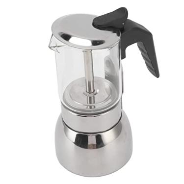 Imagem de Generic Pote Moka de Vidro, Cafeteira Italiana, Aço Inoxidável, Resistente Ao Calor, Delicioso, Lavável, Fácil de Operar para café (200ML)