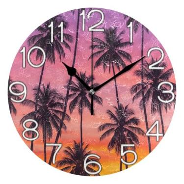 Imagem de GAIGEO Relógio de parede decorativo analógico estético silencioso sem tique-taque relógio de cozinha de escritório, arte de parede boho, decoração de casa, número de relógio branco com Kedu, 25 cm