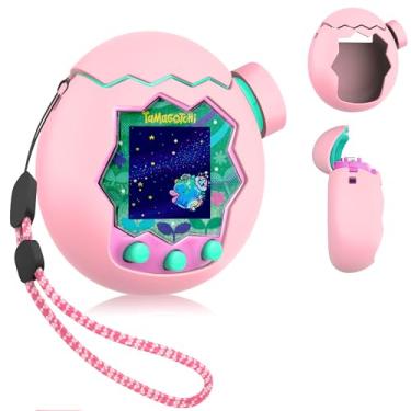 Imagem de FIOPAZ Capa de silicone 3 em 1 para Tamagotchi Paradise, proteção total contra quedas para acessórios Tamagotchi Paradise com estojo e capa superior, tampa de botão e cordão, conecte sem remoção (rosa
