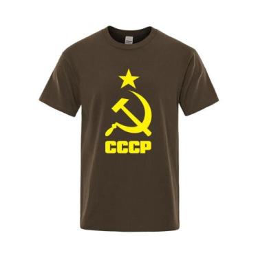 Imagem de Camiseta Masculina Oversize CCCP Russa De Manga Curta, Marca Da União 