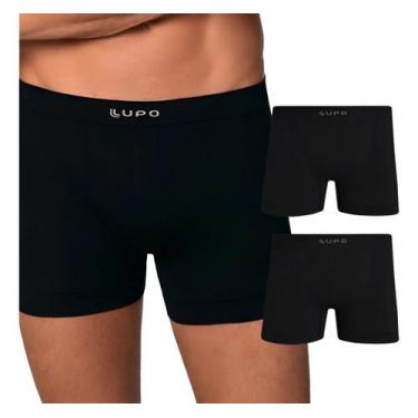 Imagem de Kit 2 Cuecas Boxer Lupo Microfibra Sem Costura Box Original Cor:Preto/