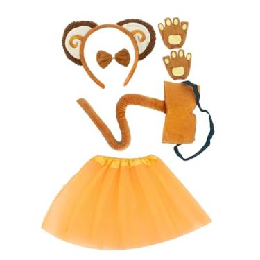 Imagem de MotiveTech Conjunto de orelhas e rabo de macaco para cosplay, ideal para aniversários e bailes de máscaras.