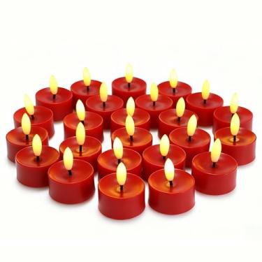 Imagem de CANDLE CHOICE Luzes de chá sem chamas operadas por bateria, pavio preto realista, cintilante, LED, velas de tealight, mesa de casamento, centros de mesa, decorações de Natal, Halloween, pilhas