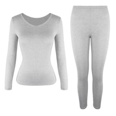 Imagem de Conjunto De Roupa Térmica Feminina Long Johns Pijamas Para Clima Frio 