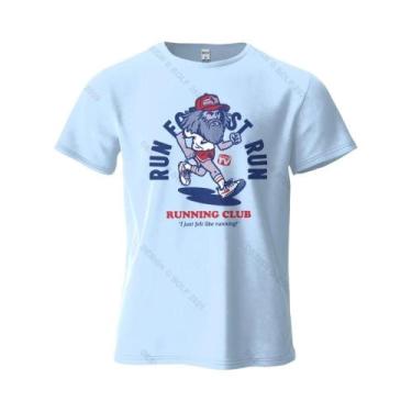 Imagem de Camiseta Gráfica Oversized De Algodão Para Corrida Masculina, Tops De 