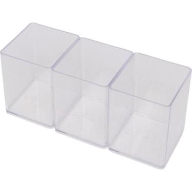 Imagem de Acessório para Mesa Organizador Office Cristal 3 Peças KIT - Polibras