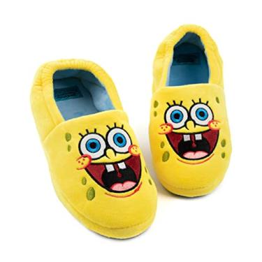 Imagem de SpongeBob SquarePants Chinelos infantis com personagens amarelos, Amarelo, 1 US Little Kid
