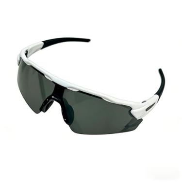 Imagem de Óculos de Sol Esportivo Unissex Polarizado UV400 – Ideal para Corrida, Ciclismo, Praia e Beach Tennis(Preto Armação Branca)
