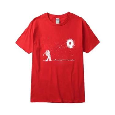 Imagem de Camiseta Masculina De Verão De Algodão Com Estampa Engraçada De Astron