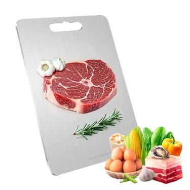 Imagem de Ti-Vision Tábua de corte de titânio puro para cozinha, leve, não porosa, resistente a odores e manchas, profissional para carne, legumes, frutas