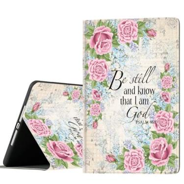 Imagem de Com suporte para lápis, compatível com Apple iPad 9ª 8ª e 7ª geração, capa protetora para tablet de 10,2 polegadas, capa protetora antiderrapante ajustável, rosa, citações cristãs, versículo bíblico,