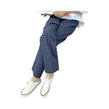 Imagem de Calças De Pijama Largas E Soltas De Verão Em Estampa Xadrez, Estilo Ca