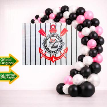 Imagem de Kit festa Corinthians Decoração Aniversário Painel+100 balão - Piffer 