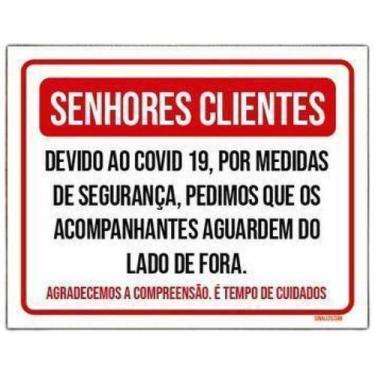 Imagem de Kit 5 Placas Senhores Clientes Acompanhantes Lado De Fora - Sinalizo