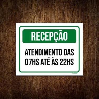 Imagem de Placa Sinalização Recepção Horário Atendimento 18X23 - Sinalizo