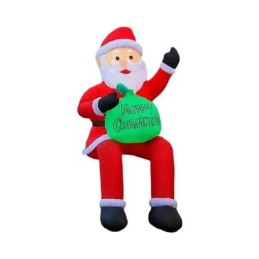 Imagem de Decoração Inflável De Papai Noel Para Telhado 1.8M Com Luzes LED E Sac