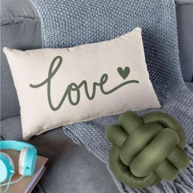 Imagem de kit Almofadas Baguete Cheia Decorativa +Almofada De Nozinho Love Home 
