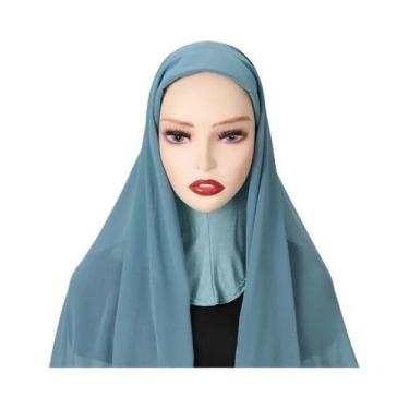 Imagem de Hijab Instantâneo Feminino - Capa Completa em Chiffon com Boné, Cor 21