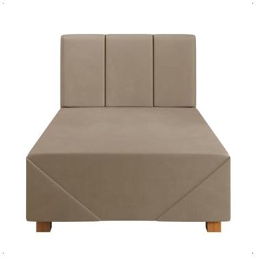 Imagem de Cama Box Pet Suede para Cachorro e Gato com Cabeceira – 60cm e 80cm, Estrutura em Madeira, Confortável(BEGE,80CM)