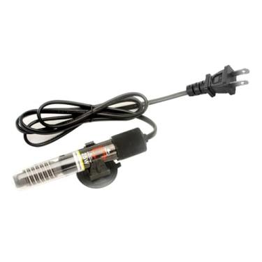 Imagem de Aquecedor de Aquário Submersível com Termostato Automático para Tanque Peixes Tubo e Ventosas Temperatura Ajustável Pequenos Tanques Água Doce Salgada
