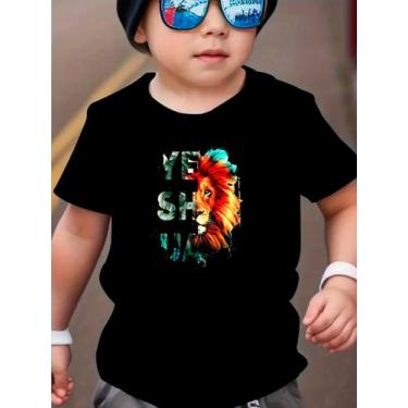 Imagem de Camiseta Infantil Algodão T Shirt Menina Menino YESHUA Estampada, Pret