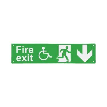 Imagem de Placa De Metal Vintage De Alumínio SINALIZAÇÃO SAÍDA DO BANHEIRO 420 G