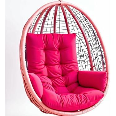 Imagem de Almofada para cadeira suspensa tipo ovo, para uso interno e externo, ideal para cestos suspensos e redes de balanço, com apoio de braço (OnlyCushion)