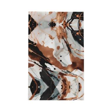 Imagem de XLLingL Toalha de cozinha tipo waffle com textura de mármore, com estampa de respingos, panos de prato de microfibra, para decoração e limpeza de cozinha - 1 peça