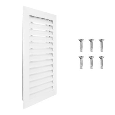 Imagem de PATIKIL Ventilação de frontão de 55 x 30 cm, 1 peça de ventilação de galpão de parede de liga de alumínio grade de ar quadrada com filtro inoxidável para teto de garagem no sótão da casa, tamanho da