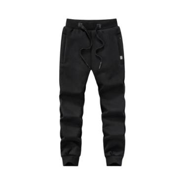 Imagem de Calças De Moletom Masculinas plus Size De Inverno, Quentes E Grossas, 