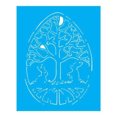 Imagem de Stencil Tamako Coelho Árvore - 20X25Cm - Ref B728