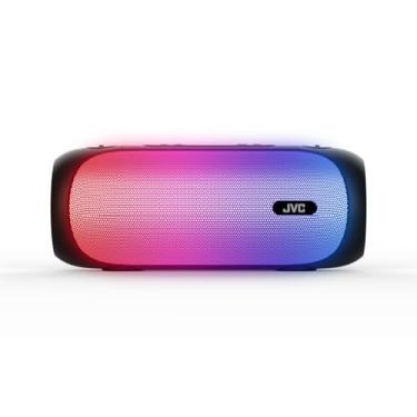 Imagem de JVC Alto-falante sem fio portátil iluminado com saídas máximas de 20 W, som dinâmico, Bluetooth 5.0, capacidade TWS, USB-C, entrada auxiliar, vida útil da bateria de até 6 horas - SPPA7BTB (preto)