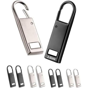 Imagem de Puxador de zíper de metal de substituição com puxador de zíper para reparo de sapatos, bagagem, mala, jaqueta (8 peças)