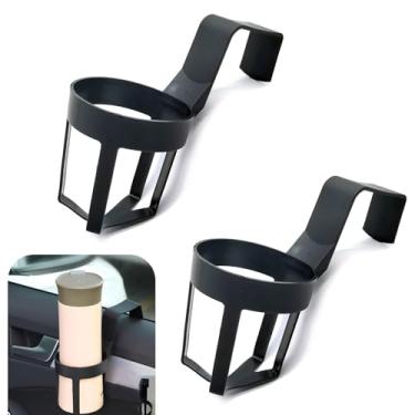 Imagem de Rack de armazenamento de bebidas de vidro de elevação de porta vazado, suporte de copo interno de porta lateral de carro de plástico elástico, acessórios de substituição de modificação portátil (preto