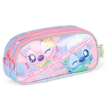 Imagem de Estojo 2 Repartições Escola Menina Stitch Licenciado Roxo