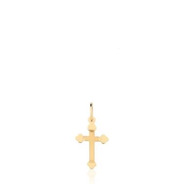 Imagem de Pingente Cruz Chapa Católico Religioso Ouro 18k P47 - MAEHLER Arte Em 